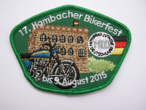 Patch "17. Hambacher Bikerfest" aus dem Jahr 2015