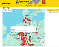 Karte von für Motorradfahrer gesperrten Strassen