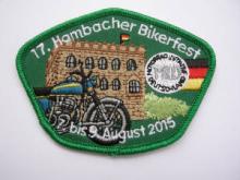 Patch "17. Hambacher Bikerfest" aus dem Jahr 2015